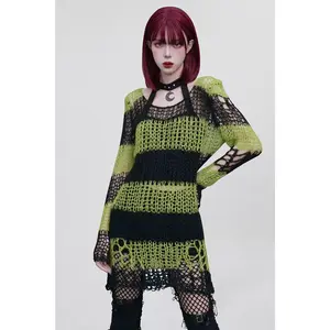 Bleed Green Striped Sweater [BLACK/GREEN]