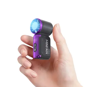 Portable Handheld Mini Fan with Cold Compress, 199 Speeds High Velocity Personal Fan with LED Display, USB Rechargeable, Mini Fan with Lanyard for Makeup, Travel, Outdoor, Gift for Women Girl, Rechargeable Pocket Fan