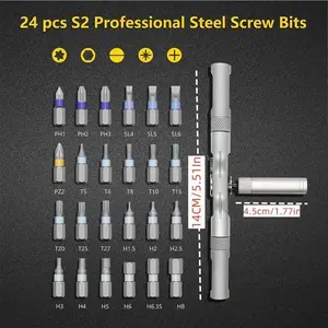 Outdoorfun 24 in 1 DlY Screwdriver Set,1 Set SwitchableScrewdriver Shape Magnetic Screwdriver Set,Compact and Portable Ratchet Screw0driver SetHome Repair Tool Box