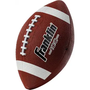 Franklin Sports Kids Junior Grip-Rite Youth Junior Size Rubber Footballs - Peewee Kids Durable Outdoor Footballs - Single & Bulk Packs Available