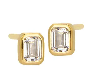 Big Lola Emerald Cut Stud Earrings