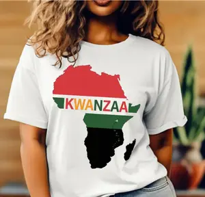 Unisex Kwanzaa Africa map print t-shirt, Kwanzaa shirt, holiday shirt, Happy Kwanzaa t-shirt, African American holiday shirt, gift for them.