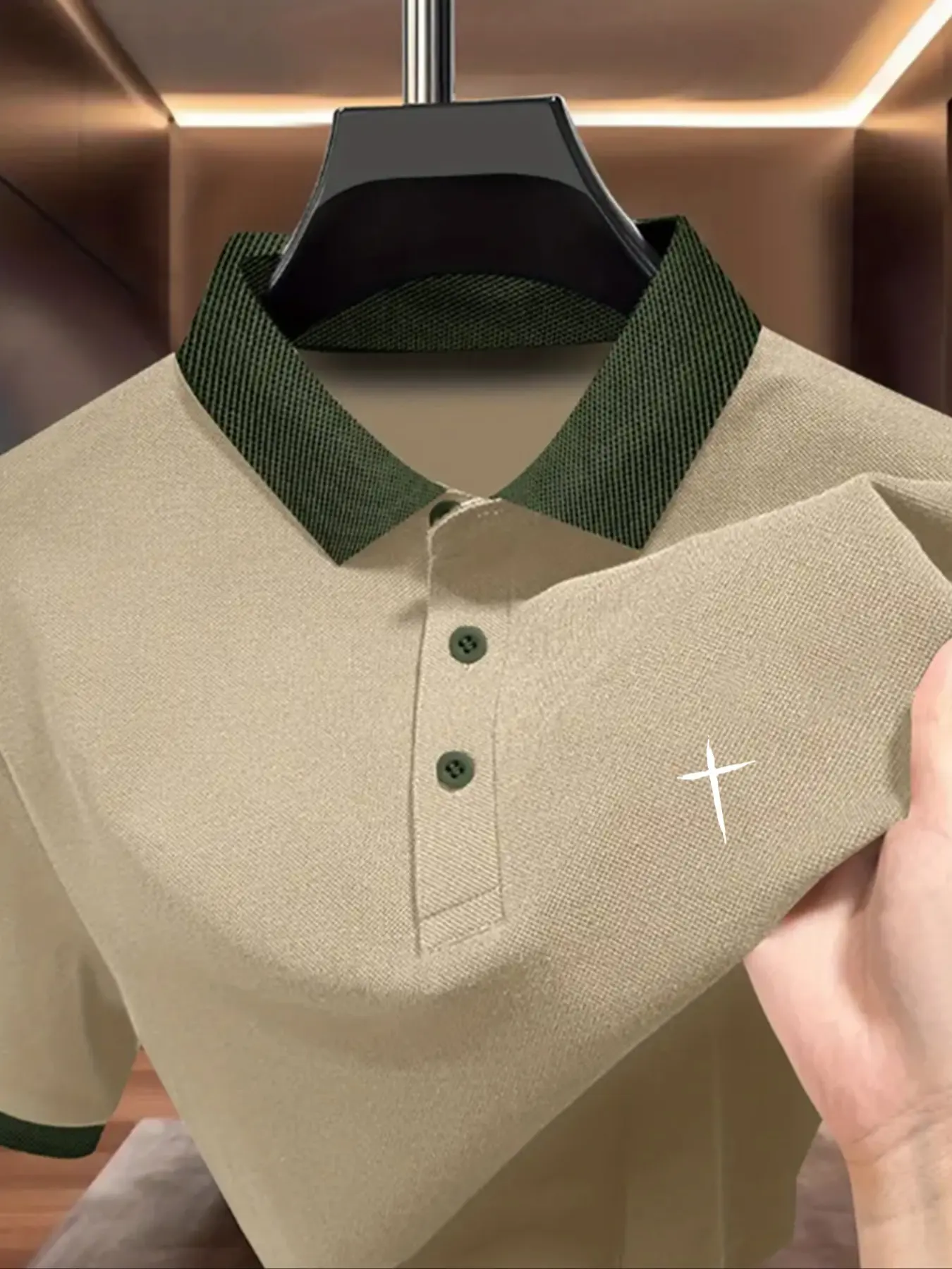 Cross Classic Men's Polo Shirt Casual Golf Polo High quality Polyester Fiber Wear resistant and Durable Commuting Daily Simplicity Not Simple Men's High quality Polyester Fiber Polo Shirt Delicate Fabric Casual Top Fitted