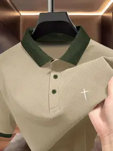 Cross Classic Men's Polo Shirt High quality Polyester Fiber Wear resistant and Durable Commuting Daily Simplicity Not Simple Men's High quality Polyester Fiber Polo Shirt Delicate Fabric Casual Top Fitted