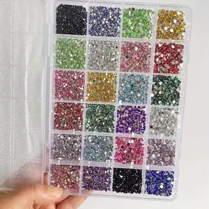 9000pcs Sparkling Flat Back Nail Art Rhinestones, 2mm-6mm Crystal Gemstones for DIY Fashion Accessories, Shoes, Clothing Decorations, Sparkly Rhinestone