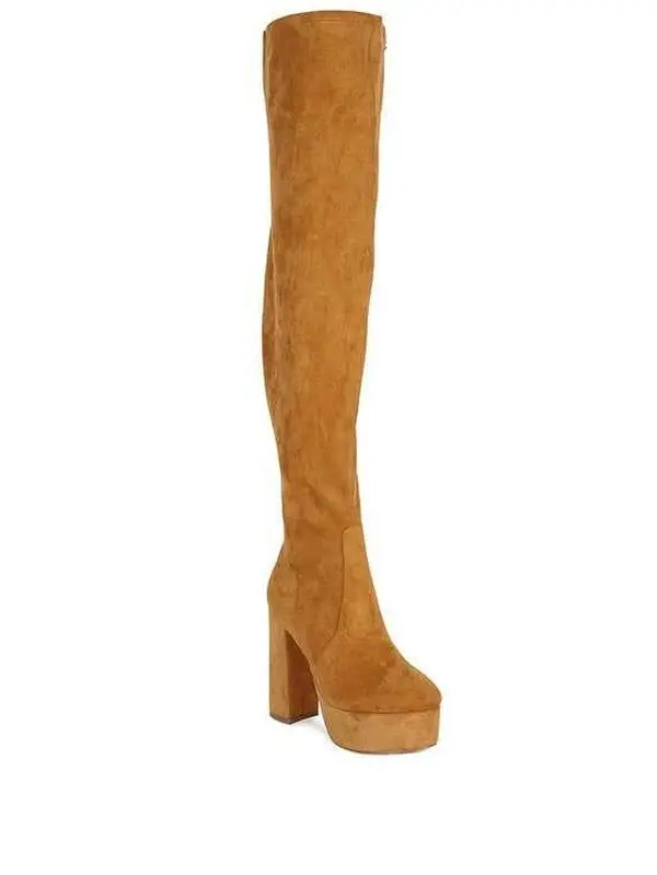 Bubble High Block Heeled Over The knee Boots Girl Women Walking Shoes Footwear