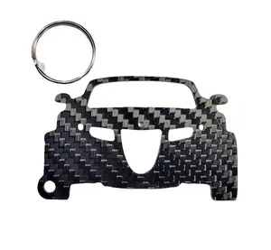 Carbon Fiber keychain for Chrysler Prowler (1997-2002) Plymouth hot rod Inspired Keychain Lanyard  front view Glossy Twill
