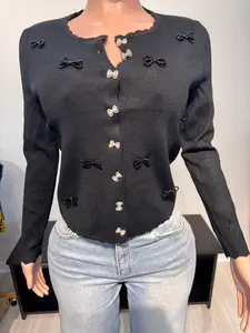 2615 Bow Charm Knit Button up sweater