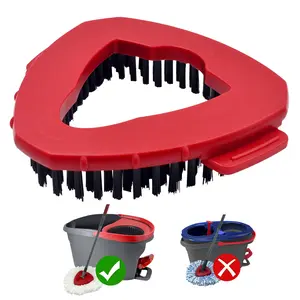 1/2Pcs Replacement Brush Head for Vileda O-Cedar Easywring Spin Mop 1-Tank System, Strong Cleaning Effective Durable Reusable Cleaning Tool for Kitchen Bathroom Cleaning Supplies, Spin Mop Replacements