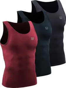 Men's 3 Pack Athletic Compression Under Base Layer Sport Tank Top