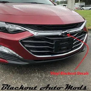 2019-2023 Chevy Malibu Gloss Black Emblem Blackout Kit Vinyl Overlay Decal Set