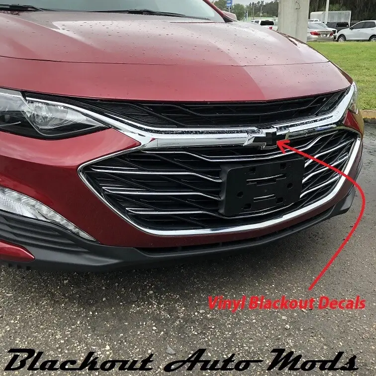 2019-2023 Chevy Malibu Gloss Black Emblem Blackout Kit Vinyl Overlay Decal Set