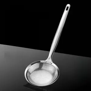 Large Size Fine Mesh Skimmer Spoon, Durable Stainless Steel, Perfect for Removing Foam, Grease and Residue from Fried Food & Soups
