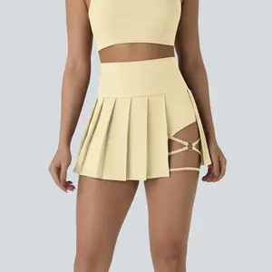 Halara Breezeful™ High Waisted Pleated 2-in-1 Side & Pocket Asymmetric Hem Quick Dry Mini Dance Skirt