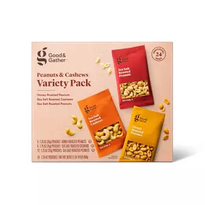 Peanuts and Cashews Variety Pack - 24ct - Good & Gather™ Snack Protein