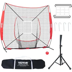 VEVOR Softball Practice Net, Portable Baseball Training Net for Hitting, Batting, Catching, Pitching - Backstop Equipment with Bow Frame, Carry Bag, Strike Zone, Batting TeeVEVOR Super Brand Day