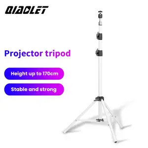 QIAOLET Portable Projector Tripod Stand | Adjustable Floor Stand, Height up to 170cm, Stable Foldable Design, 360° Rotation, Suitable for Home Theater/Outdoor Projection/Office Presentation