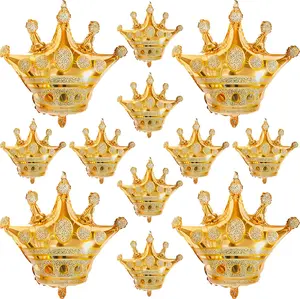 Crown Balloons, Large Gold Foil Crown Balloons Gold Crowns Decoration for King and Queen Party Royalty Birthday Wedding Party Baby Shower Decorations Supplies