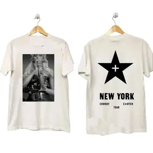 Tour 2025 NY Exclusive Cowboy Graphic Shirt Cowboy Music Tour Tshirt Daily Wear For Him Unisex Cotton Tee