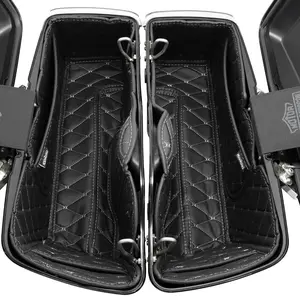 HOGWORKZ® Standard Saddlebag Liners '14-'25 | Black w/ Silver Stitching fits Harley® OEM