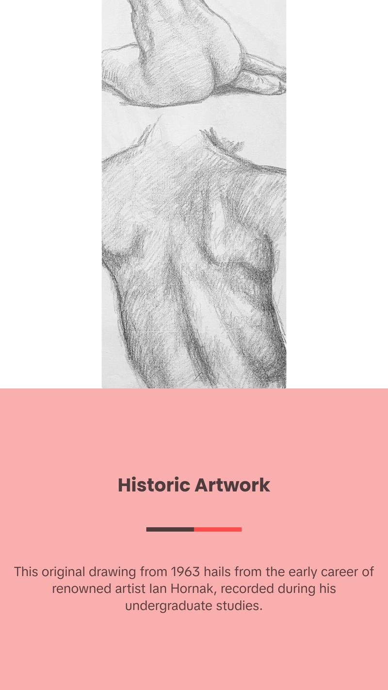 Ian Hornak, Renaissance Male and Female Nude Figure Study, 1963, Original Drawing