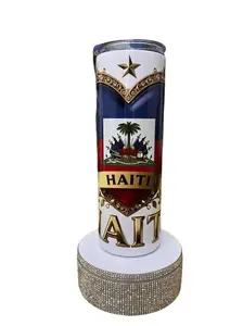Haitian Tumbler 20 oz Patriotic Design Featuring Haitian Flag and Cultural Elements Bottle Drinkware Water Bottles Cup Portable Flasks Traditional Flasks