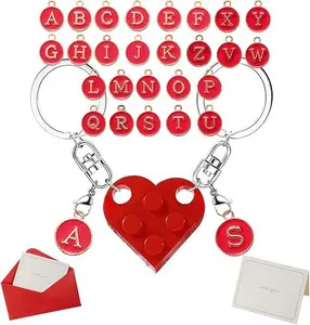 BESPMOSP Brick Matching Heart Keychains Valentine's Day Gifts for Him Her Brick Keychain for Couple Gifts Friendship Gifts