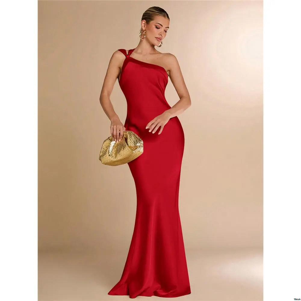Winter / Autumn Bridesmaid For Elegant Color Apricot Dress Up Tie Backless  Shoulder Women tiktok BAE s Satin Asymmetric One Hollow - Party Cocktail  Wedding Romantic Date - TikTok Shop