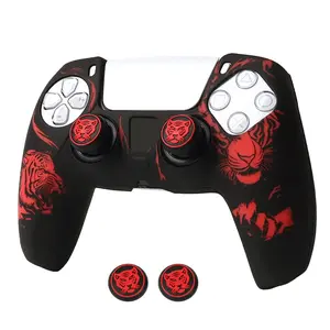Soft Silicone Case Laser Engraving Design For PS5 Controller Cover Dustproof Shockproof for PS5 Gamepad Skin Joystick Covers