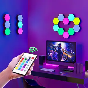 USB RGB LED Night Light with Remote Touch Sensor Switch 3/18Colors Stepless Dimming 4Mode Dynamic Flashing DIY Free Splicing Creative Indoor Wall Lamp