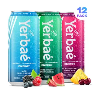 YERBAÉ Power Pack Energy Drink - Naturally Caffeinated Beverage with Plant-Based Energy, 16 Fl. Oz. Zero Sugar