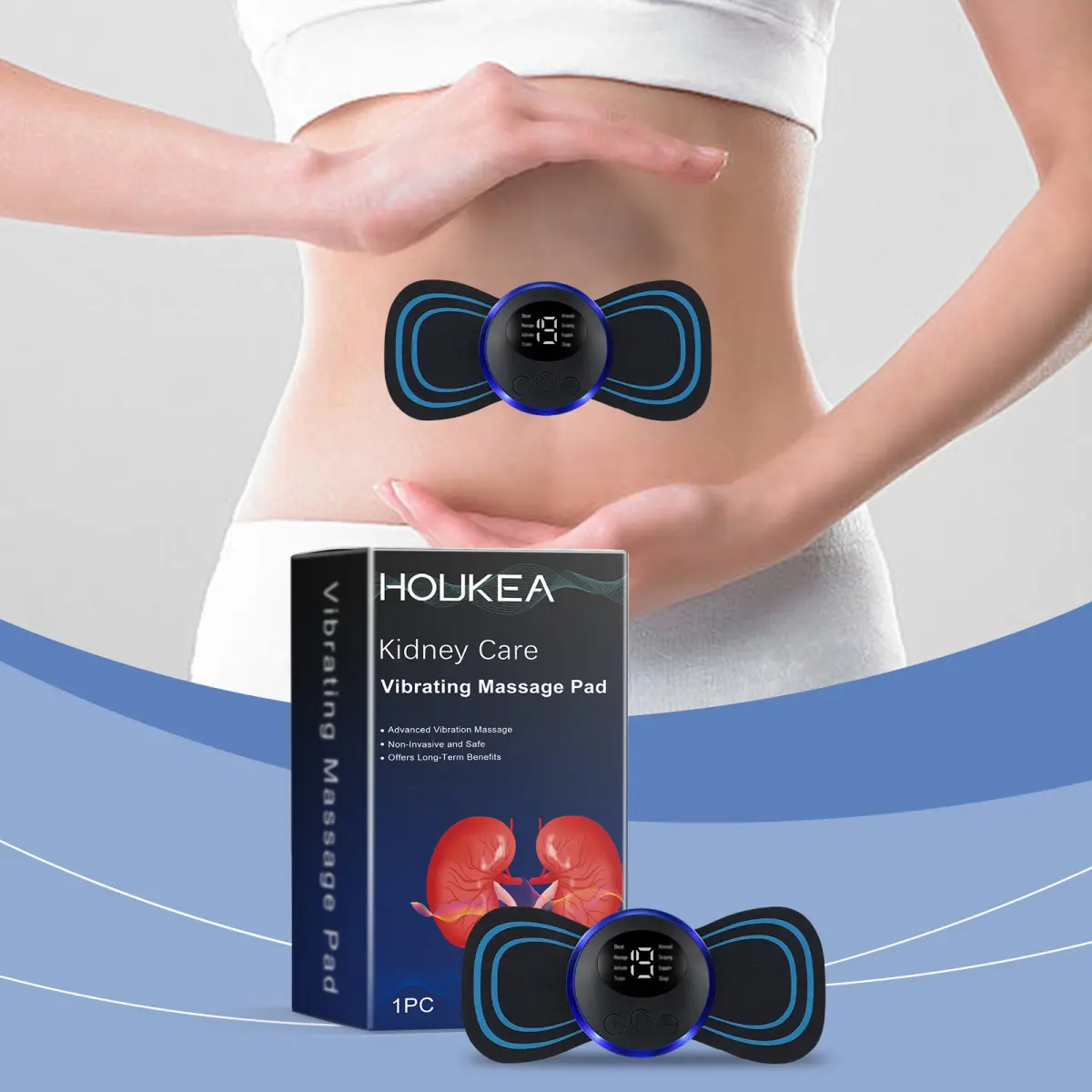 Portable Mini Vibrating Electric Massage Pad for Body Care, Relieves Fatigue, Full Body Tension Relief & Abdominal Comfort (Sports & Outdoor Fitness Massage Belt Accessory)