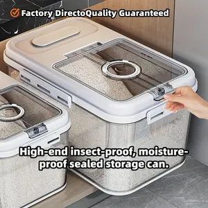 2-Size Set 2.85L/2.06L PET Square Flip-Top Sealed Food Containers, Grain Dispenser, Insect-Proof Moisture-Proof Fresh-Keeping, Thick Durable Easy Clean Home Kitchen Cabinet Storage