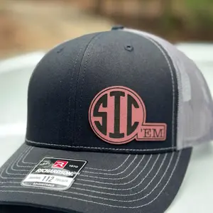 Sic ‘Em red leatherette trucker hat