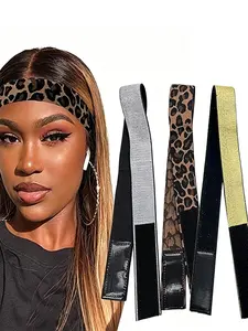 3pcs Elastic Bands for Wig, Adjustable Lace Front Wig Edge Melting Bands for Women, No Slip Magic Buckle Melting Multicolor