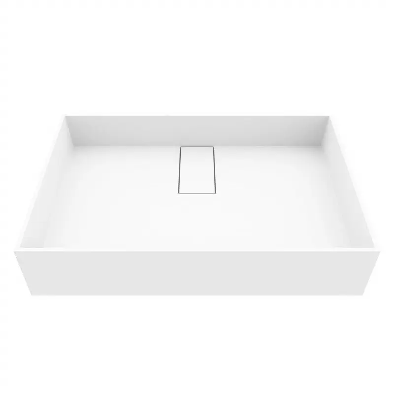 Bryant Grand Matte Stone™ Vessel Sink – Matte White Composite, Rectangular Above-Counter Design, Integrated Drain Plate, ADA & cUPC Certified