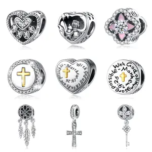 Sterling Silver DIY Charms Bead Collection Fit for Pandora Bracelets, Personalized Dangle Charm, Enchanting DIY Jewelry Gift for Anniversaries