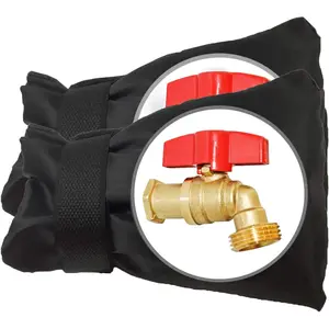 Outdoor Faucet Covers for Winter Freeze Protection, Upgraded Thicken 8.5" H x 6.1" W Outside Garden Faucet Socks for Winter Waterproof Reusable Hose Bibs Insulated Spigot Cover, 2 Pack Black
