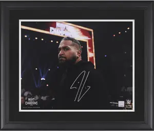 Tonga Loa WWE Framed Autographed 16" x 20" 2025 Night Of Champions Return Photograph - Fanatics Authentic Certified