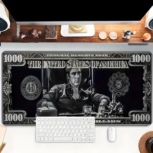 Luxury Dollar Design Mouse Pad Stylish Money-Themed Desk Mat Extended XL MousePads Office Desk Accessories- Multicolor Non-Slip Stitched Edge Computer Mat For Desk 35.4x15.7 Inches Rubber Base Keyboard Pad Office Desk Supplies