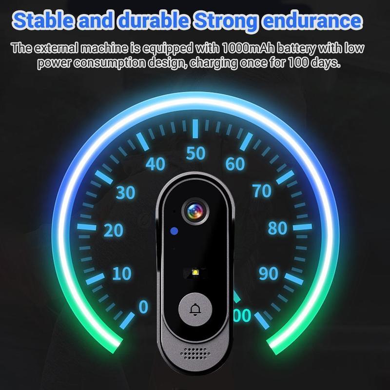 Wireless Video Doorbell with 4.3-inch Color Screen, 2.4G Connectivity, Night Vision & Waterproof Design,Long Battery Life,Includes Chime & Accessories,for Valentine’s Day Gift