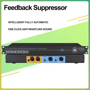 KTV microphone intelligent automatic feedback suppressor - one click anti howling, black alloy, American standard plug, 110V-130V, suitable for stage performances and live broadcasts, one click clear noise, howling sound digital suppressor
