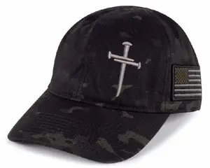 Christian Hats for Men and Women Tac-700 with Flag Adjustable Christian Cross Hat