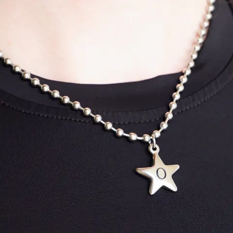 Waterproof Initial Star Necklace | Non-Tarnish Jewelry | Silver Stainless Steel and Gold