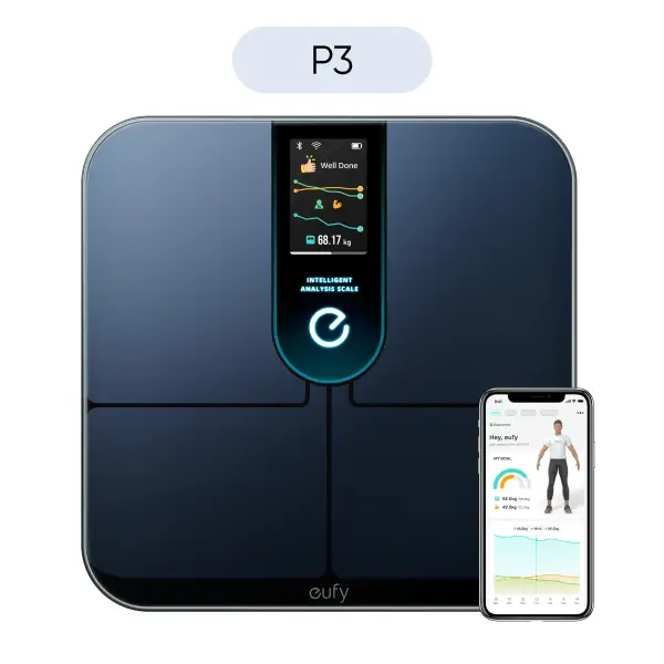 eufy Smart Scale with Wi-Fi Bluetooth, 16 Measurements Including Weight, Body Fat, BMI, Muscle & Bone Mass, 3D Virtual Body Mode, High Accuracy Health