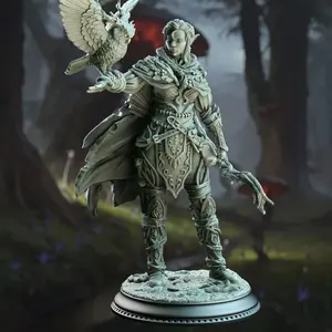 Elf Feywalker Ranger - Jesmira the Jaded 3D Printed Miniature, DM Stash Room Decor Statue