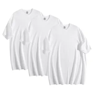 Solid All White 3-Pack Crew Neck  swear Top,Men's and Women's Pure Cotton T-Shirts