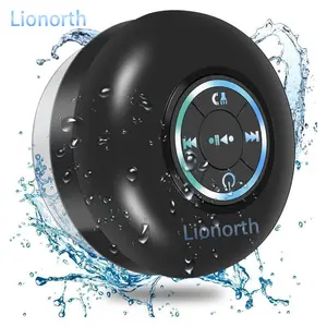 Waterproof Bluetooth Shower Speaker with LED Lights IPX4 Portable Mini Speaker for Bathroom Beach Travel Home USB Rechargeable Hands-Free Audio for Smartphones and Tablets Colorful Compact Connection Stereo Wireless Black