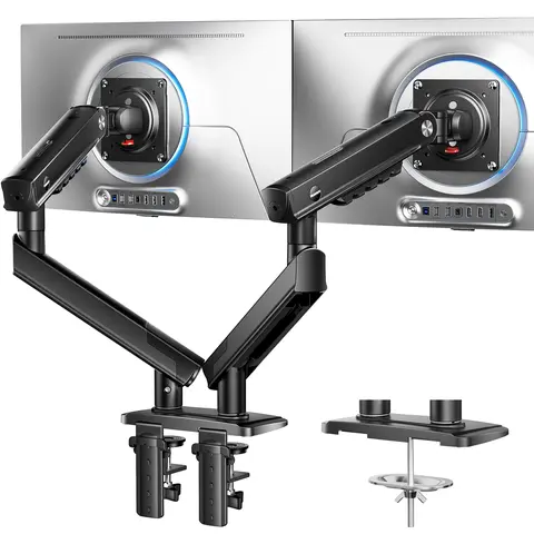 HUANUO FlowLift Pro Monitor Arm - Dual/Single Multiple Screens Support (13-32 in), MechaSpring Technology, InstaMount Instant Positioning, LockSteady, PrecisionView, Quick and Easy Setup for Workspace Gamers/Professionals