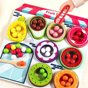 Wooden Fruit & Shape Sorter Toy, 1 Box Colorful Shape Sorter Toy, Educational Toy for Kids, Hand-eye Coordination Training Toy